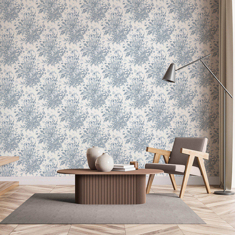 Rasch Wallpaper Chelsea Ferns Blue Wallpaper Image 3