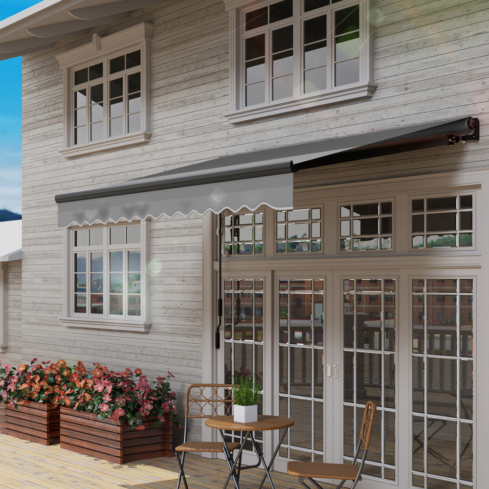 Outsunny Grey LED Electric Retractable Awning with Remote 2.5 x 2m Image 3