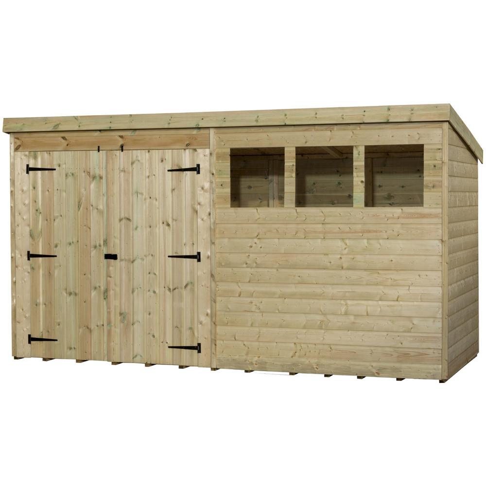 Empire Sheds 4000 14 x 3ft Double Door Tongue and Groove Wooden Pent Garden Shed Image 1