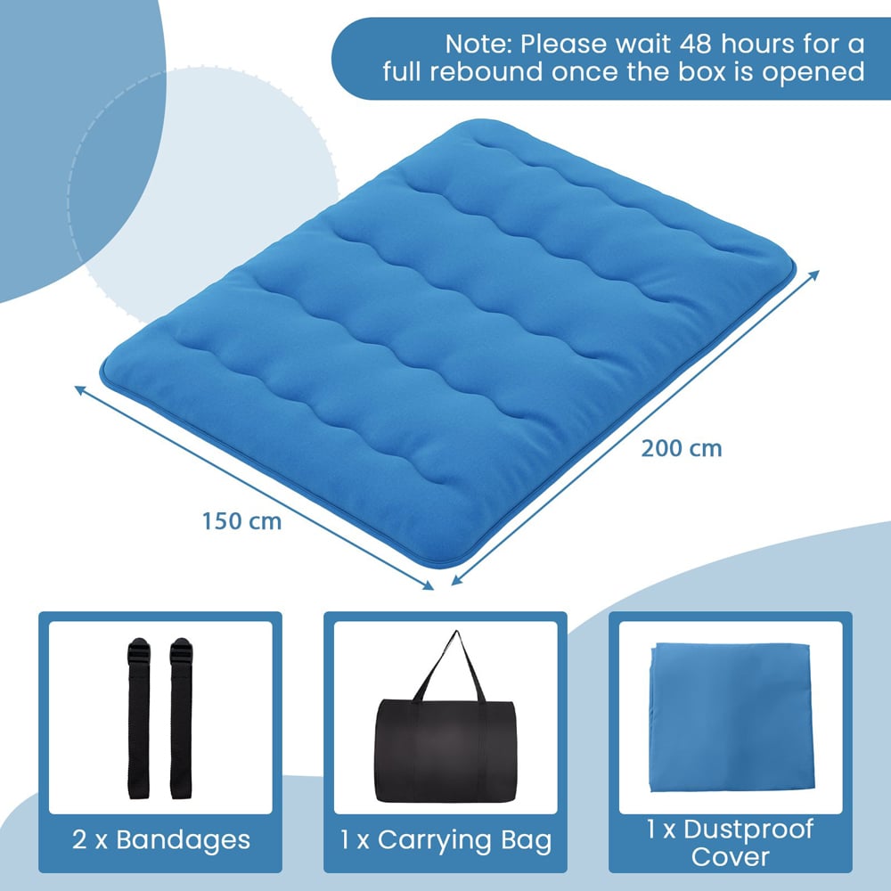 Costway King Size Blue Japanese Futon Floor Mattress with Bag Image 9
