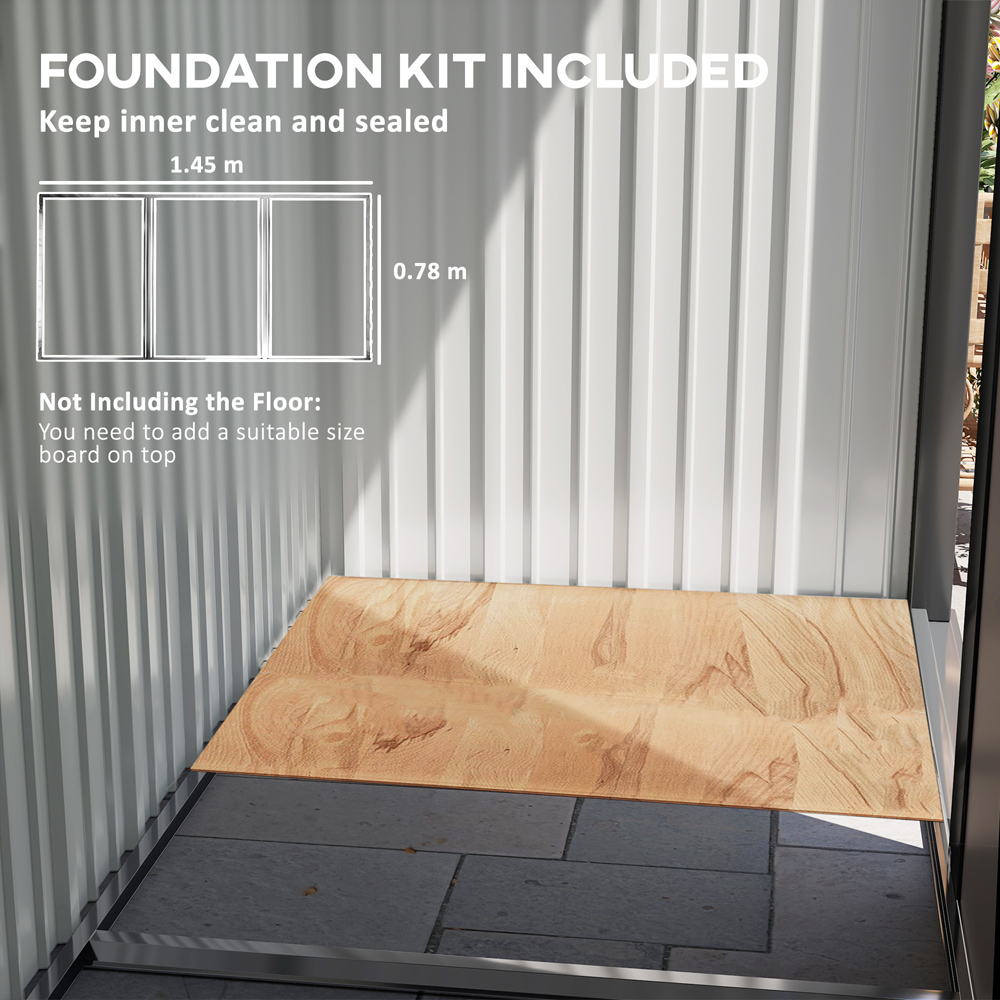 Outsunny 5 x 3ft Single Door Brown Steel Small Lean To Bike Shed Image 3