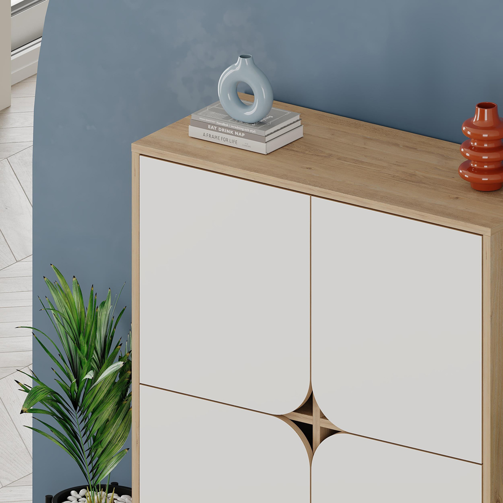 Decortie Spark 4 Door Sapphire Oak and White Cabinet Image 4