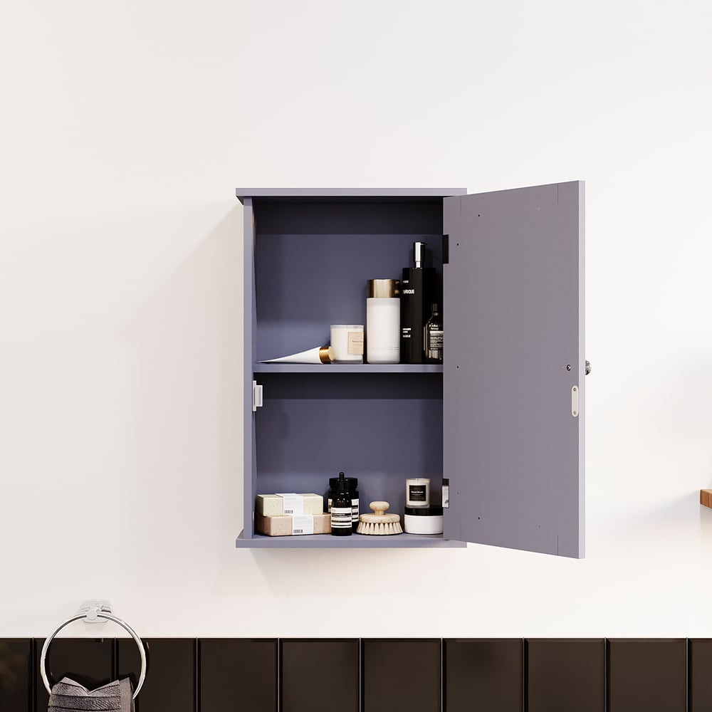 Bath Vida Priano Single Door Grey Mirror Bathroom Cabinet Image 6