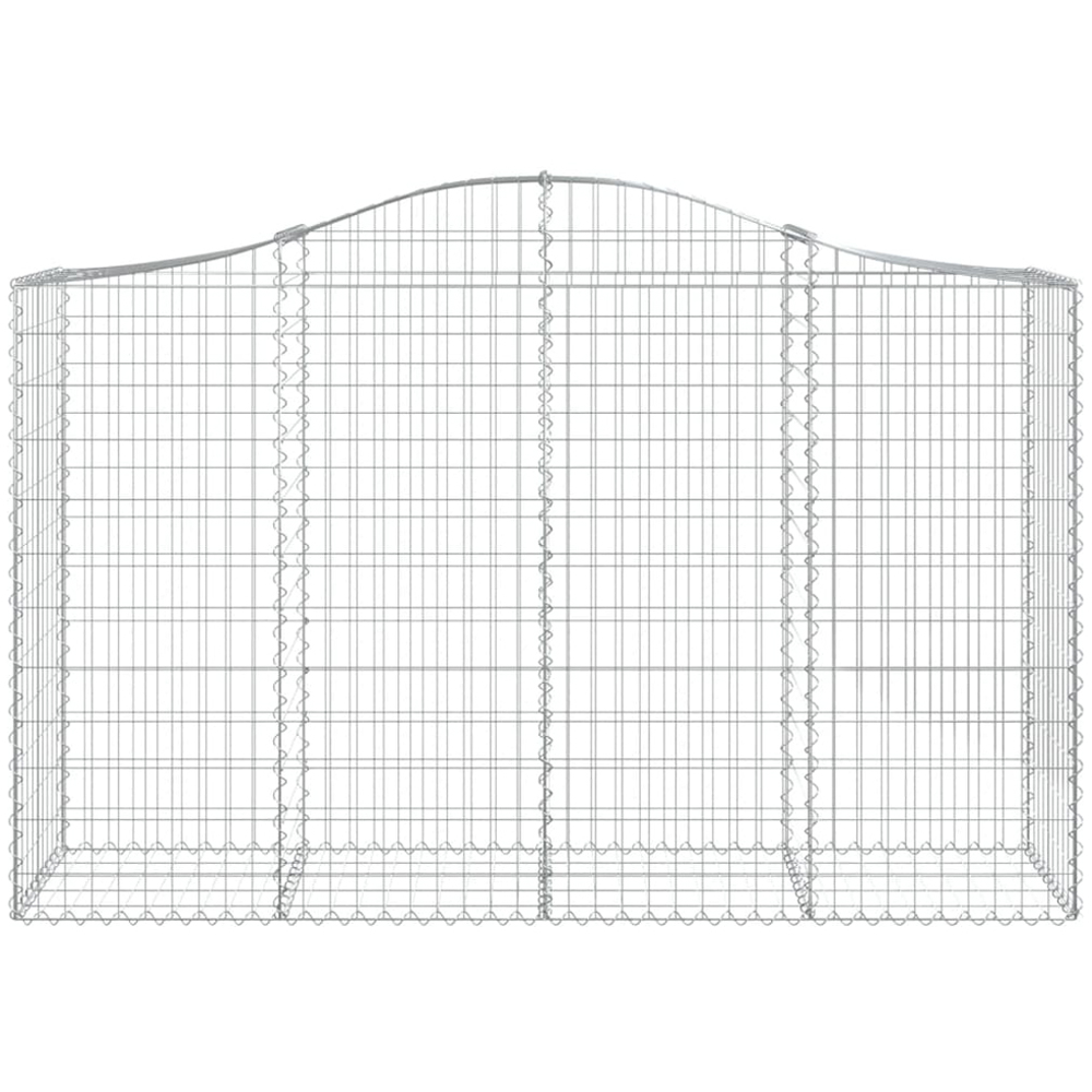 vidaXL Silver Galvanised Iron Gabion Basket 200 x 50 x 120/140cm 3 Pack Image 2