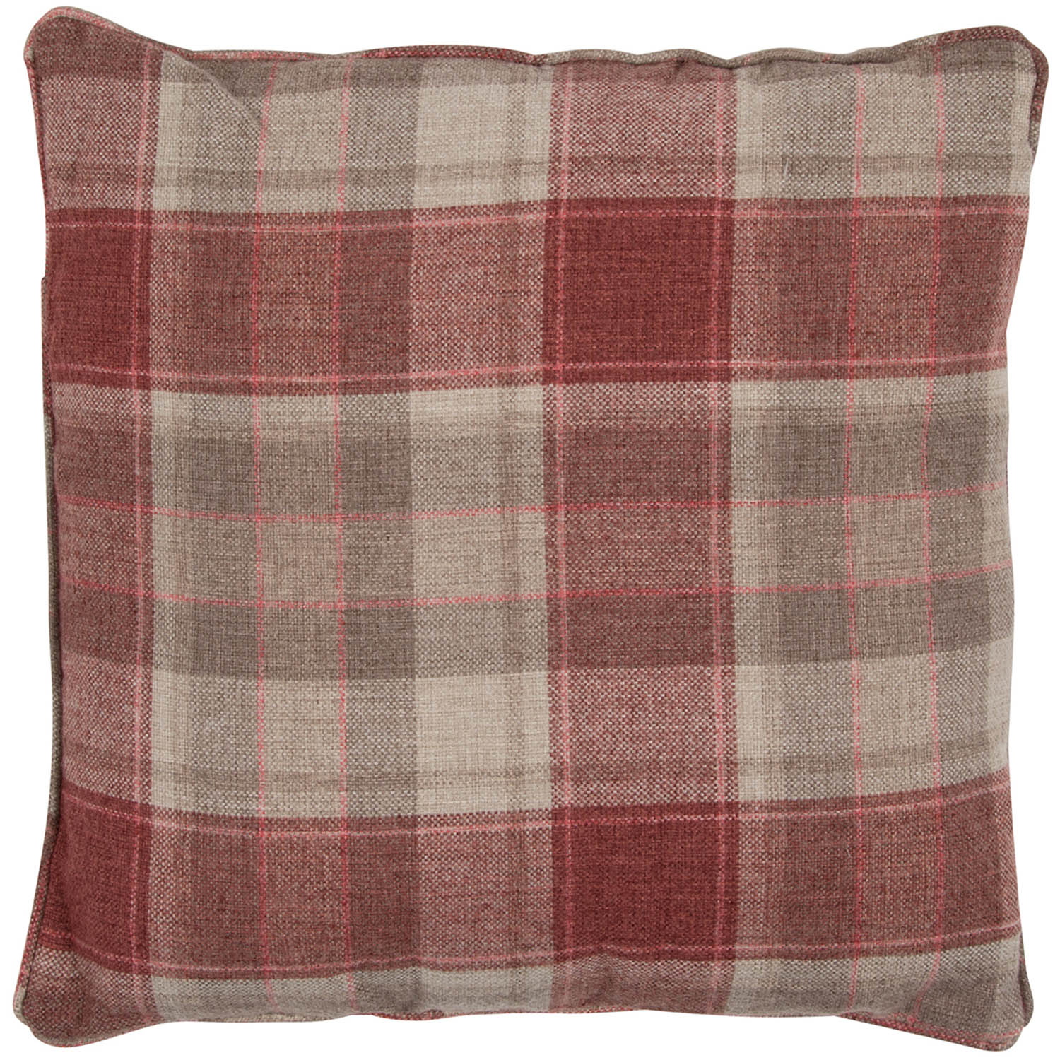 Divante Highbury Red Check Cushion 60cm Image 1