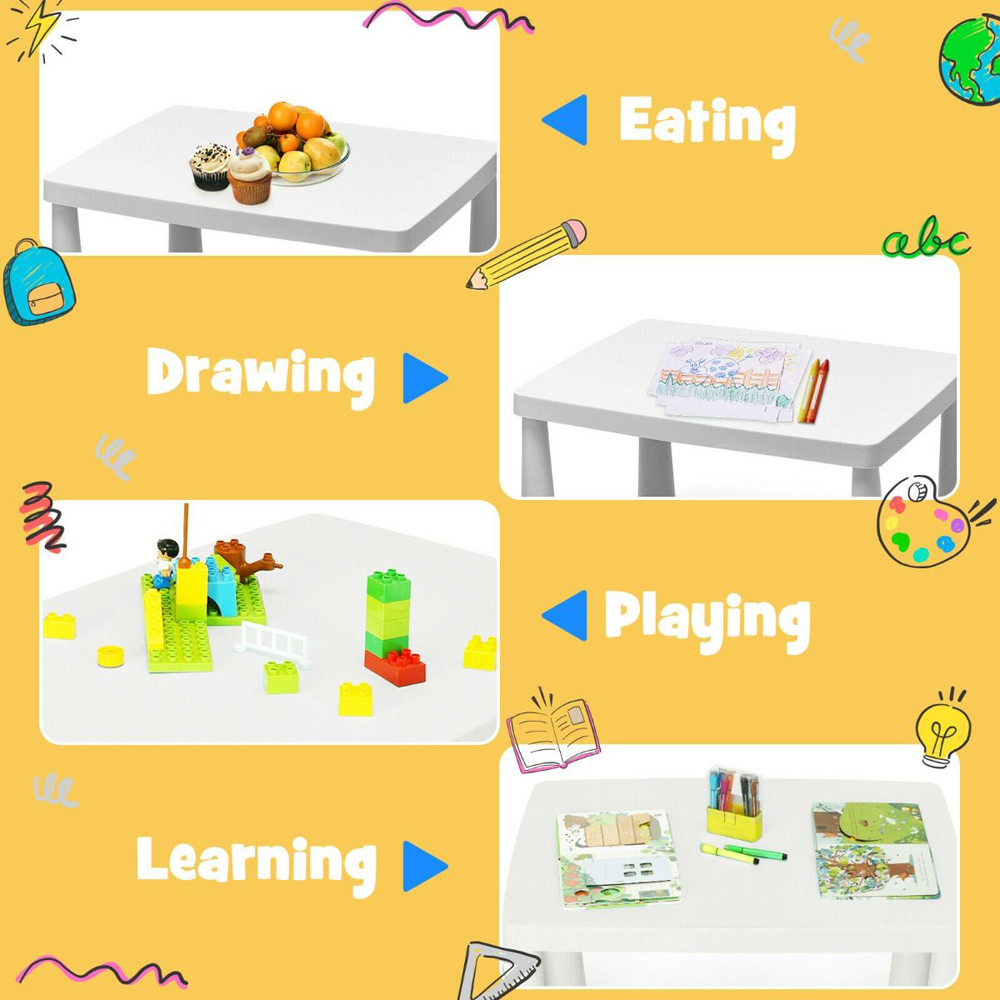 Costway White Table and Chair Set Image 7