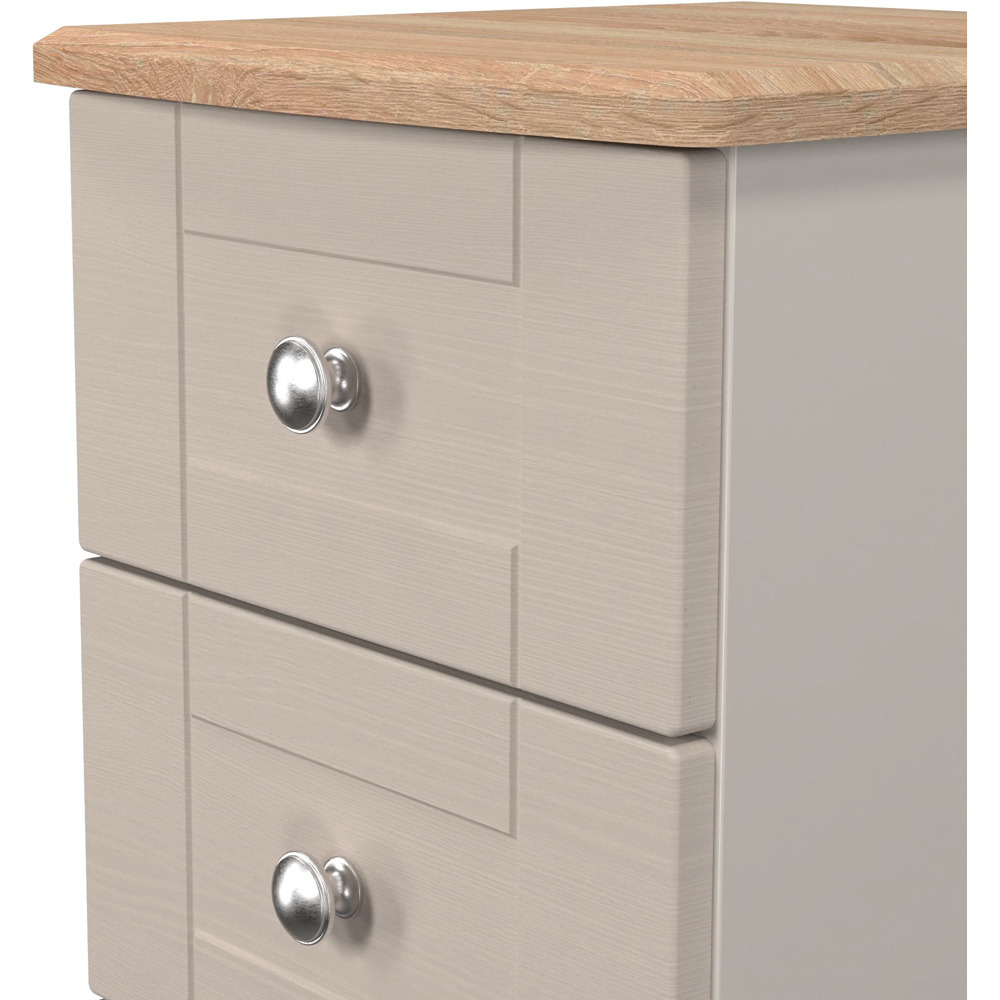Crowndale Sussex 3 Drawer Kashmir Ash and Bardolino Oak Bedside Cabinet Ready Assembled Image 6