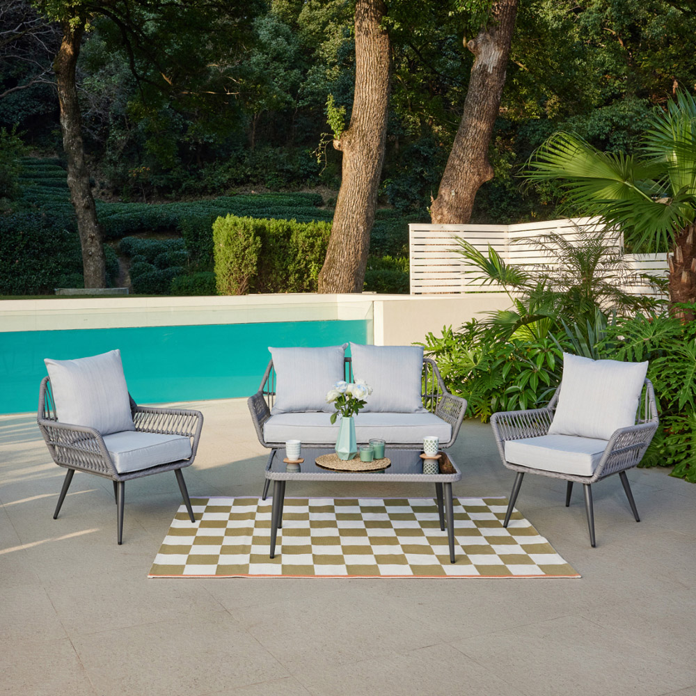 Home Detail Solero 4 Seater Grey Wicker Sofa Set Image 9