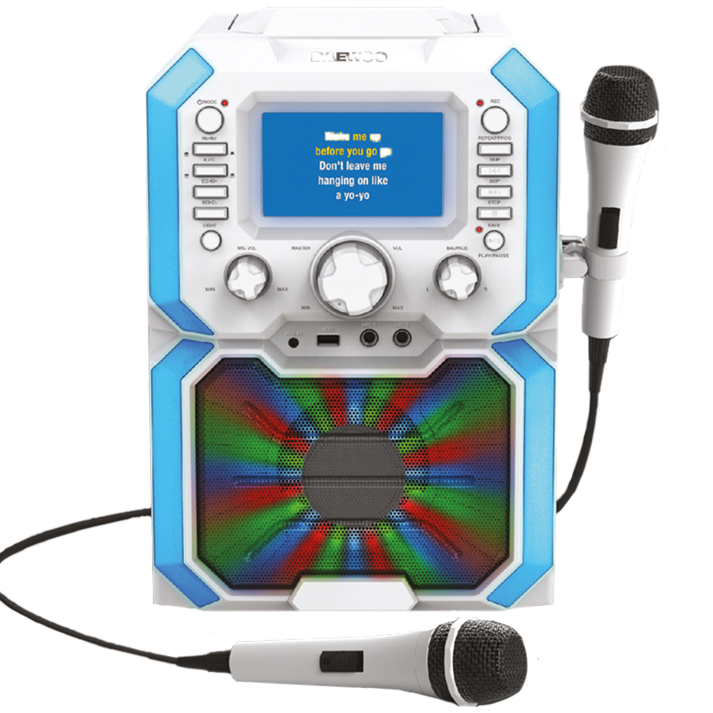 Daewoo White Bluetooth Karaoke Machine Image 1