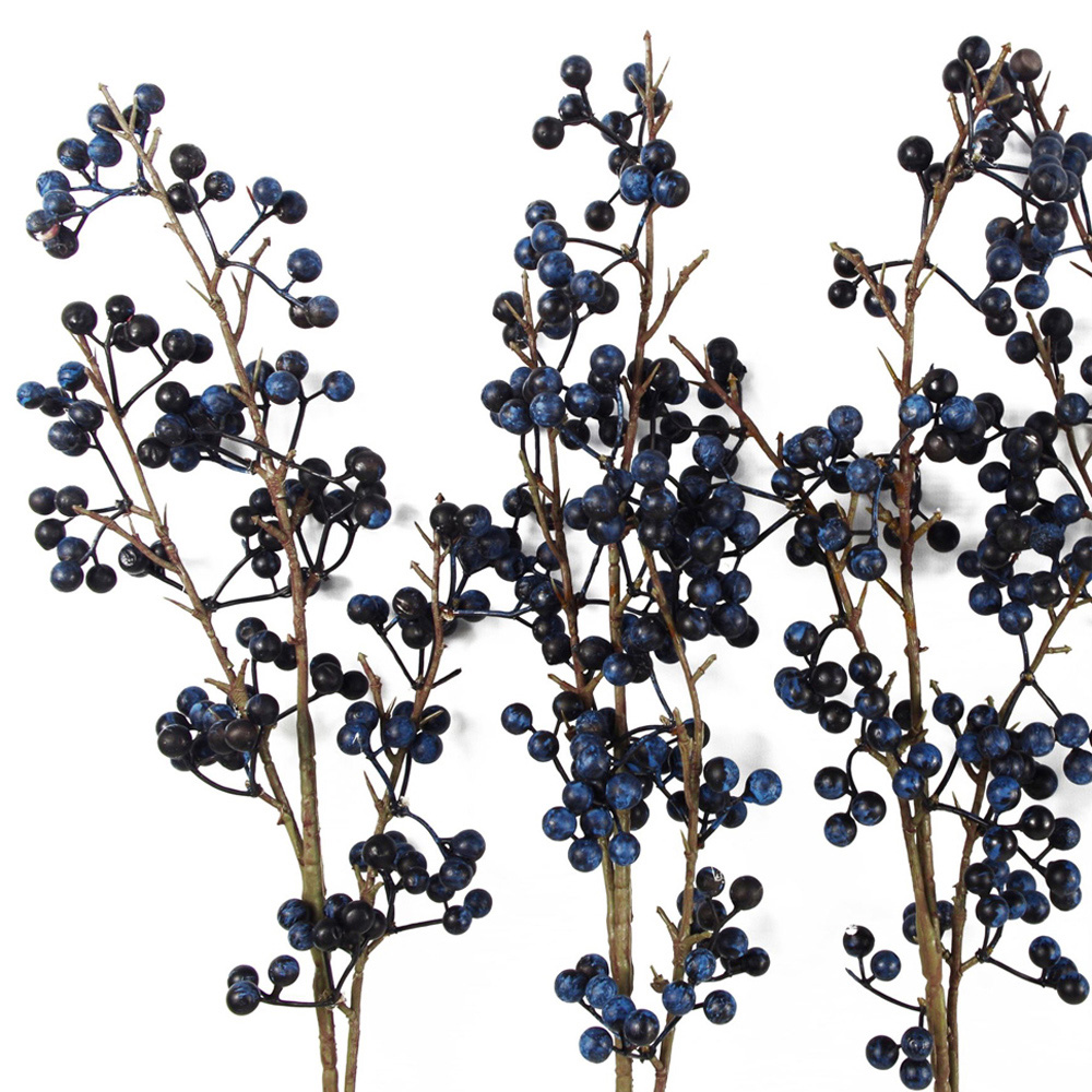 Botanik Blue Berry Single Stem Artificial Christmas Spray 70cm 6 Pack Image 5