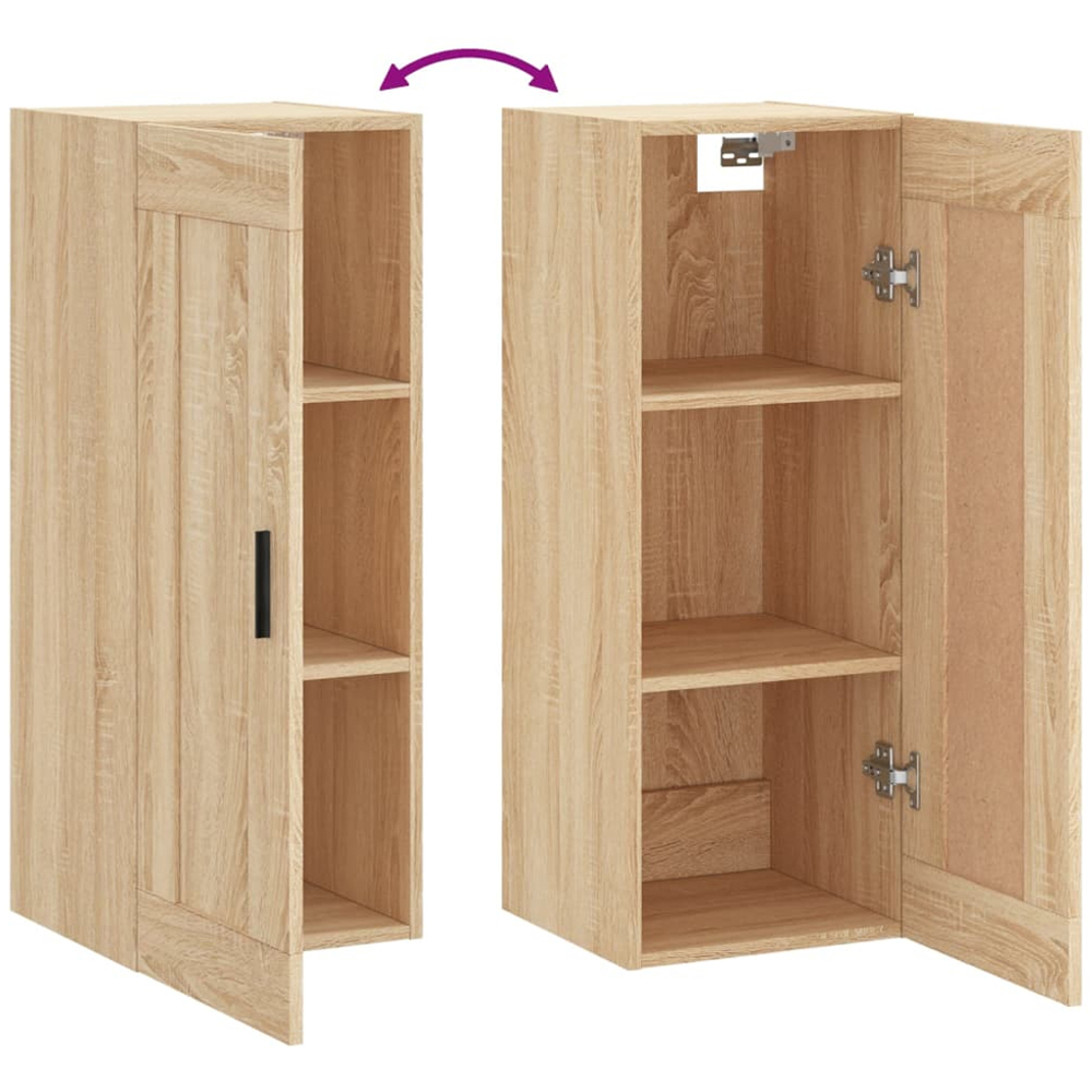 vidaXL Single Door Brown Sonoma Oak Wall Mounted Cabinet Image 8