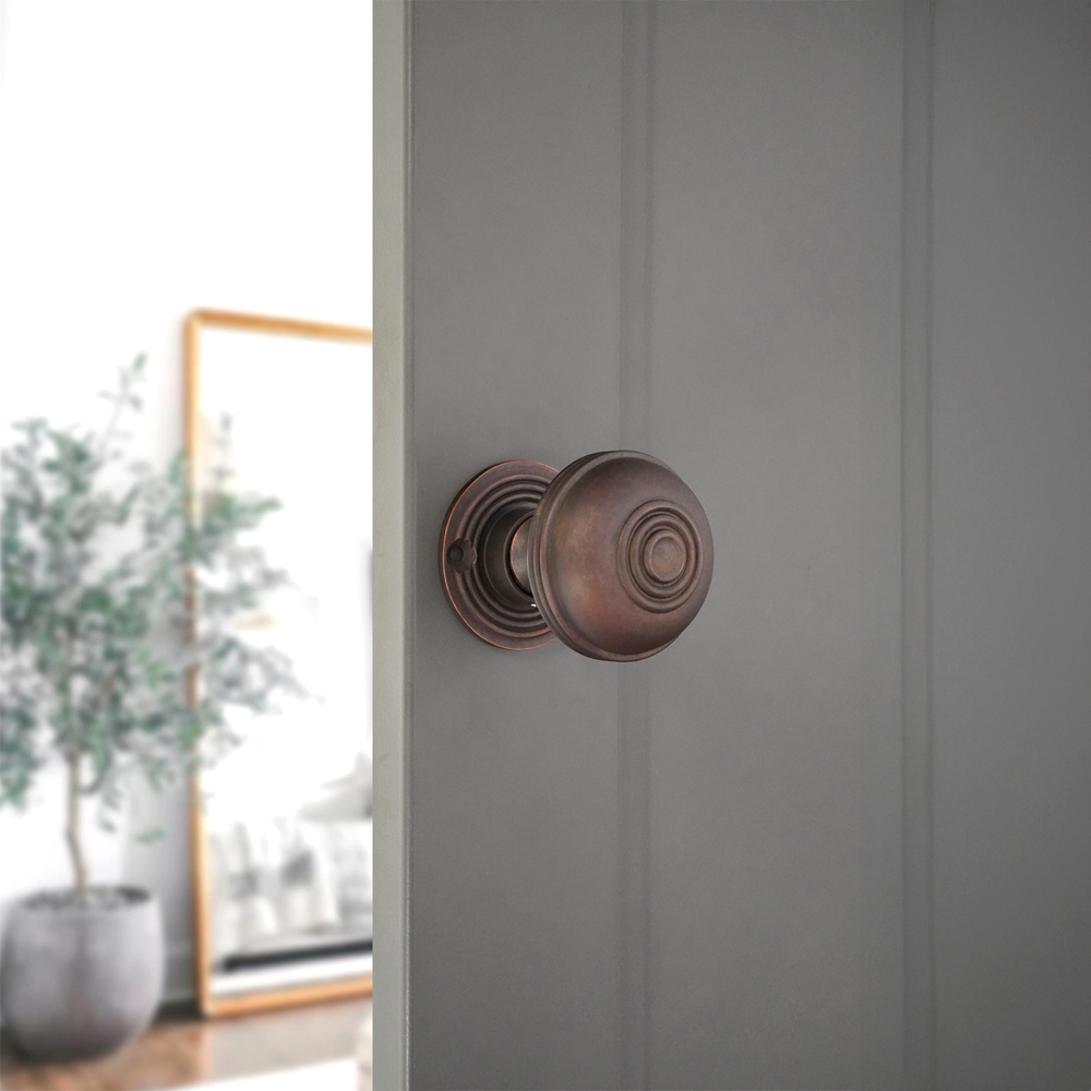 Spira Brass Aged Bronze Bloxwich Small 50mm Rim and Mortice Door Knob 2 Pack Image 2