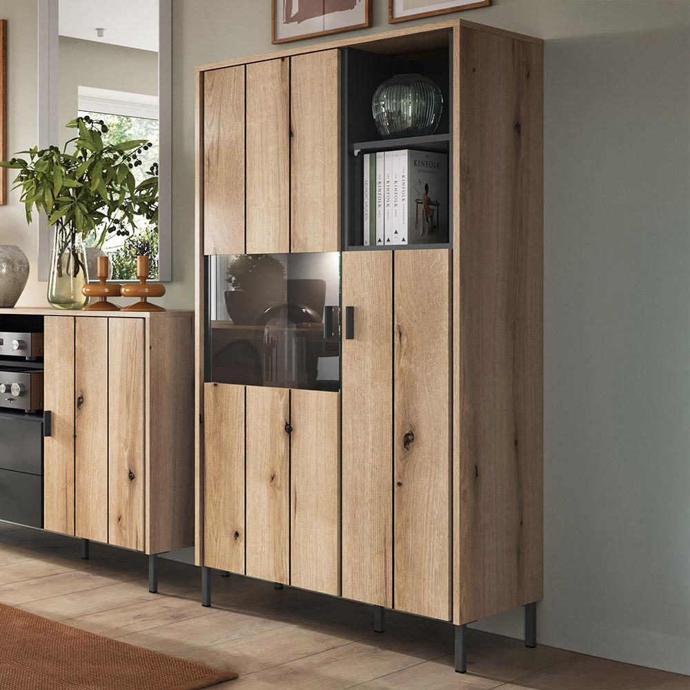 Furniture To Go Arundel 2 Door 2 Shelf Oak Cabinet Image 1