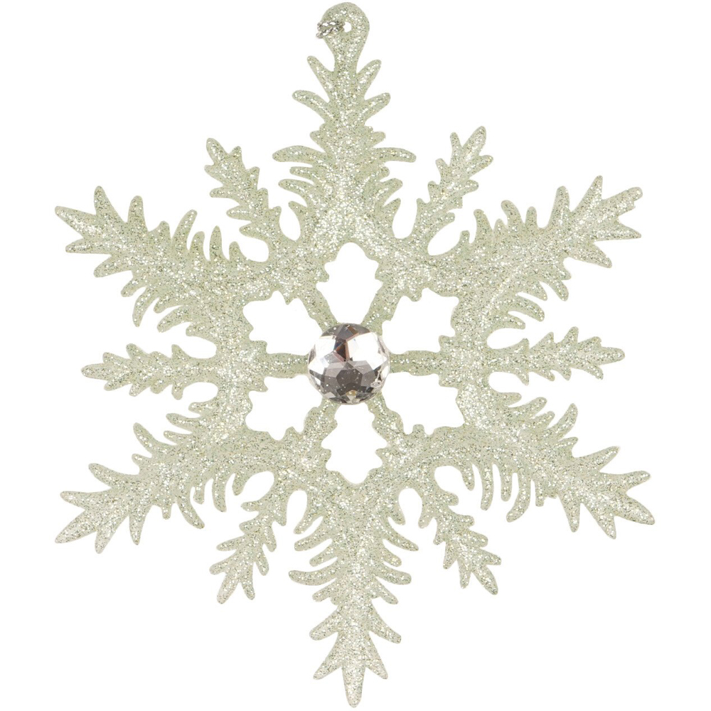 Single Sugar Wonderland Glitter Snowflake Ornament in Assorted styles Image 2