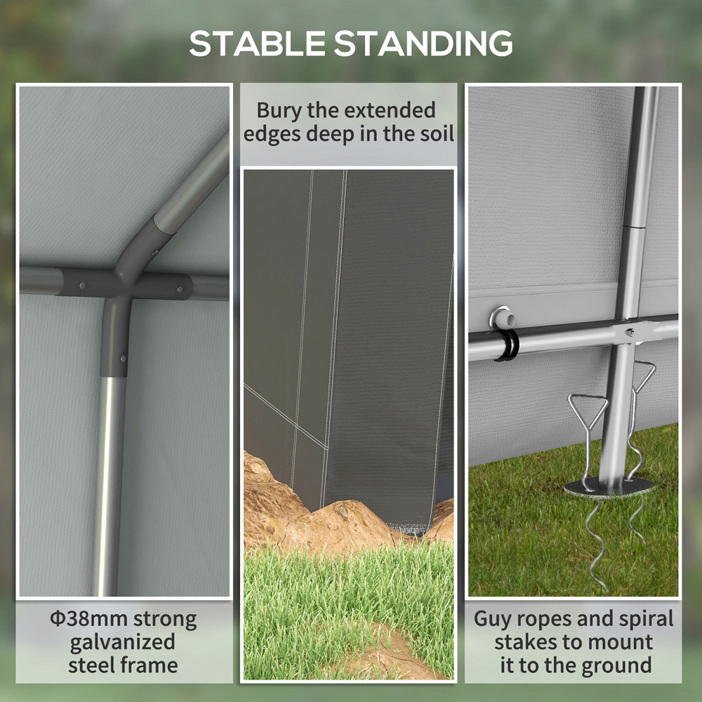 Outsunny 6.88 x 11.81ft Dark Grey Portable Shed Image 5