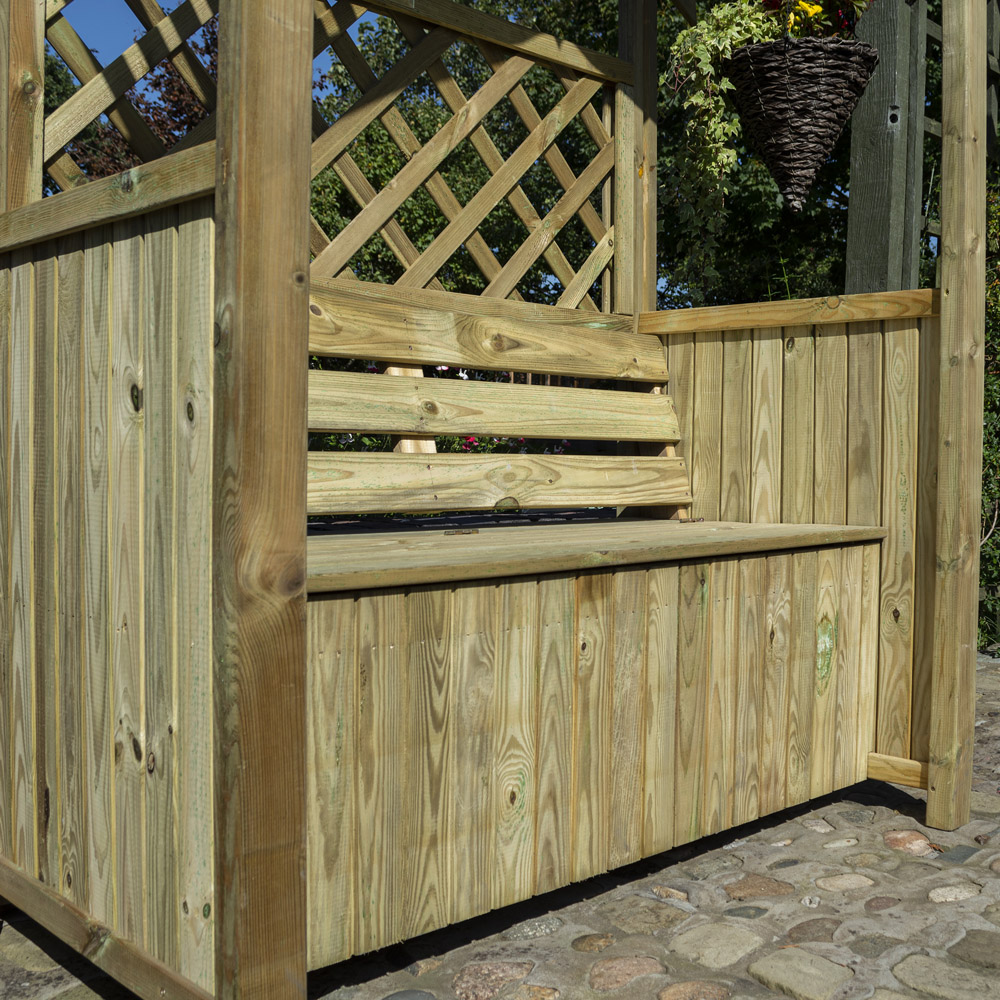 Rowlinson Stretton 2 Seater Natural Arbour with Slatted Roof Image 2