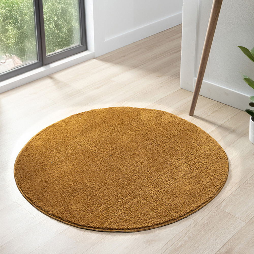 Desire Rugs Comfy Gold Anti Slip Felt Backing Round Rug 100cm Image 2