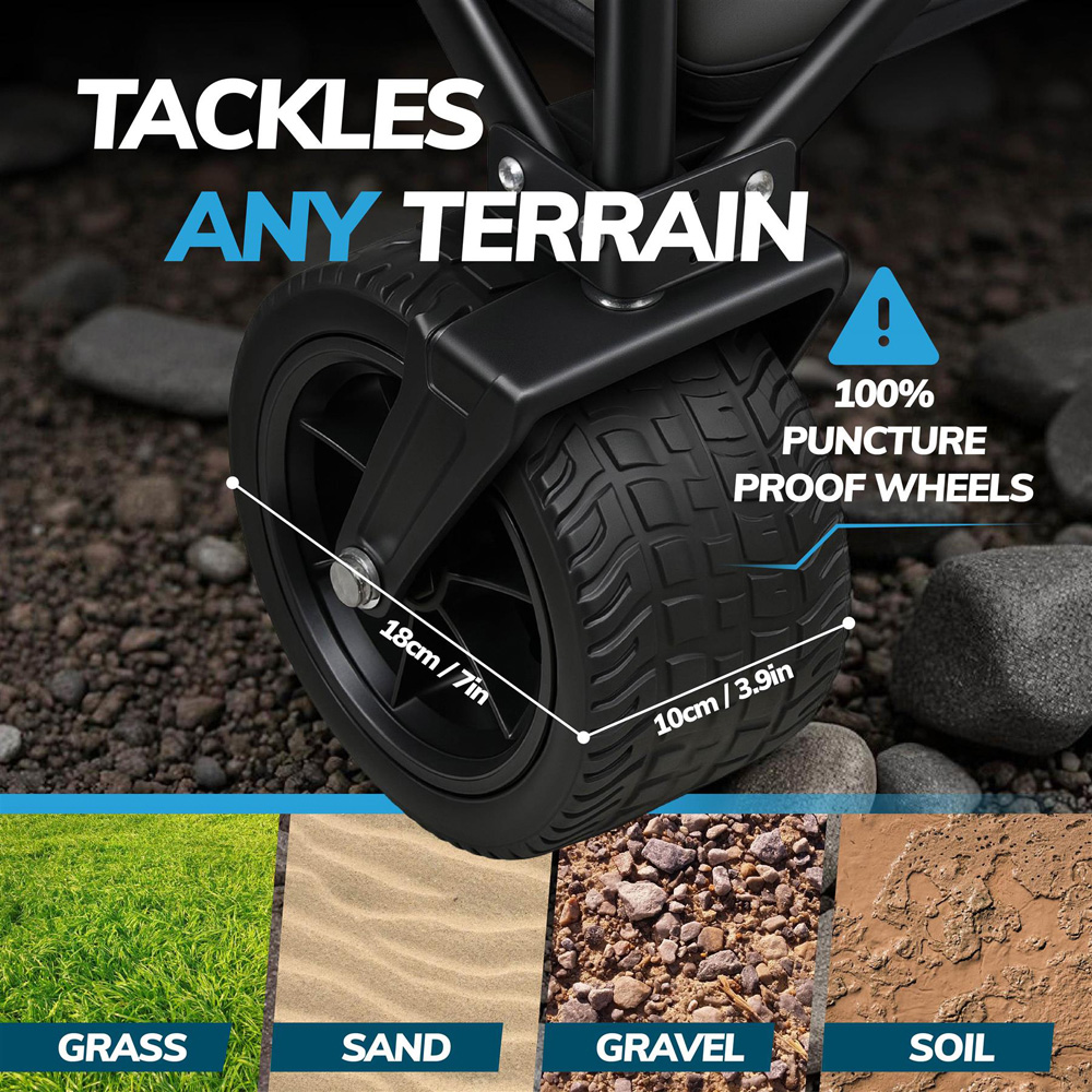 House of Home Black Folding Festival Trolley 120L Image 4