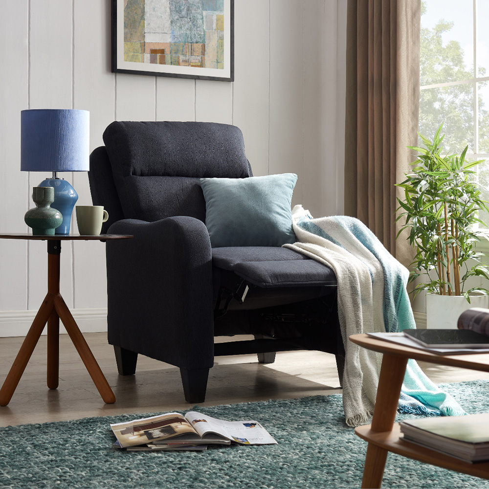 Home Detail Lennox Grey Manual Recliner Chair Image 6