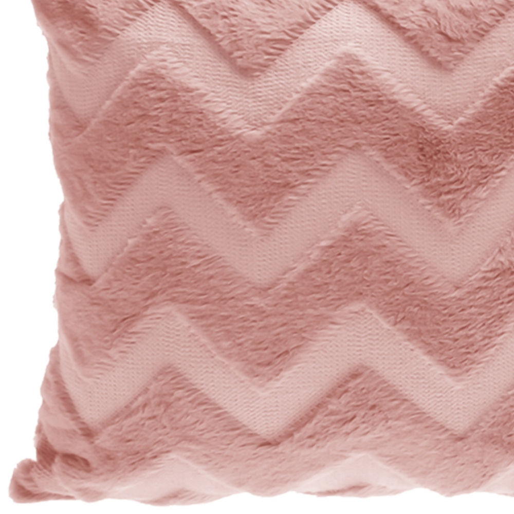 Living and Home Pink Faux Fur Sofa Throw Pillow Image 2