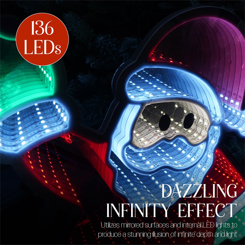 Xmas Haus 200 Super Bright LED Santa Infinity Light 39 x 59cm Image 5