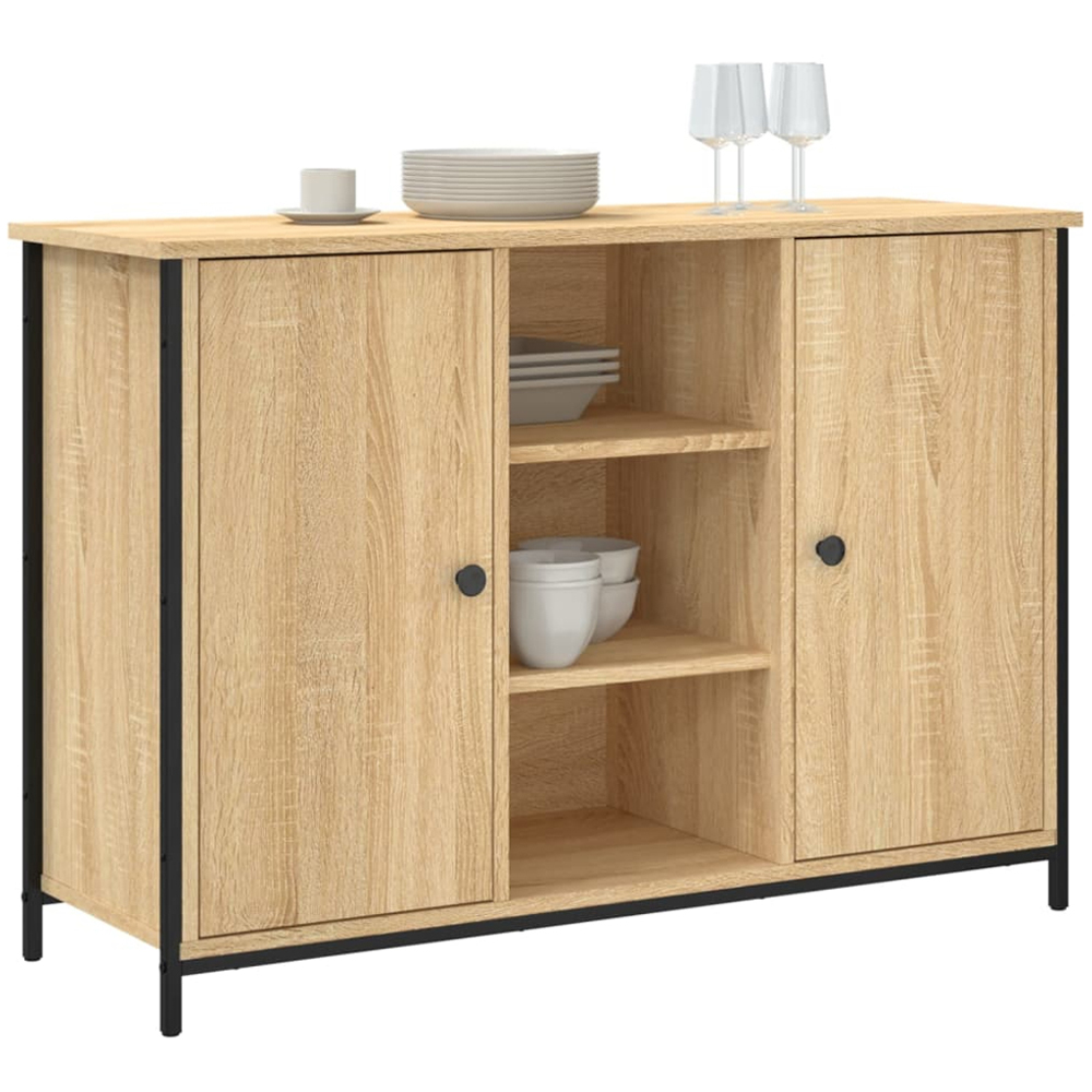 vidaXL 2 Door 3 Shelf Sonoma Oak Sideboard Image 3