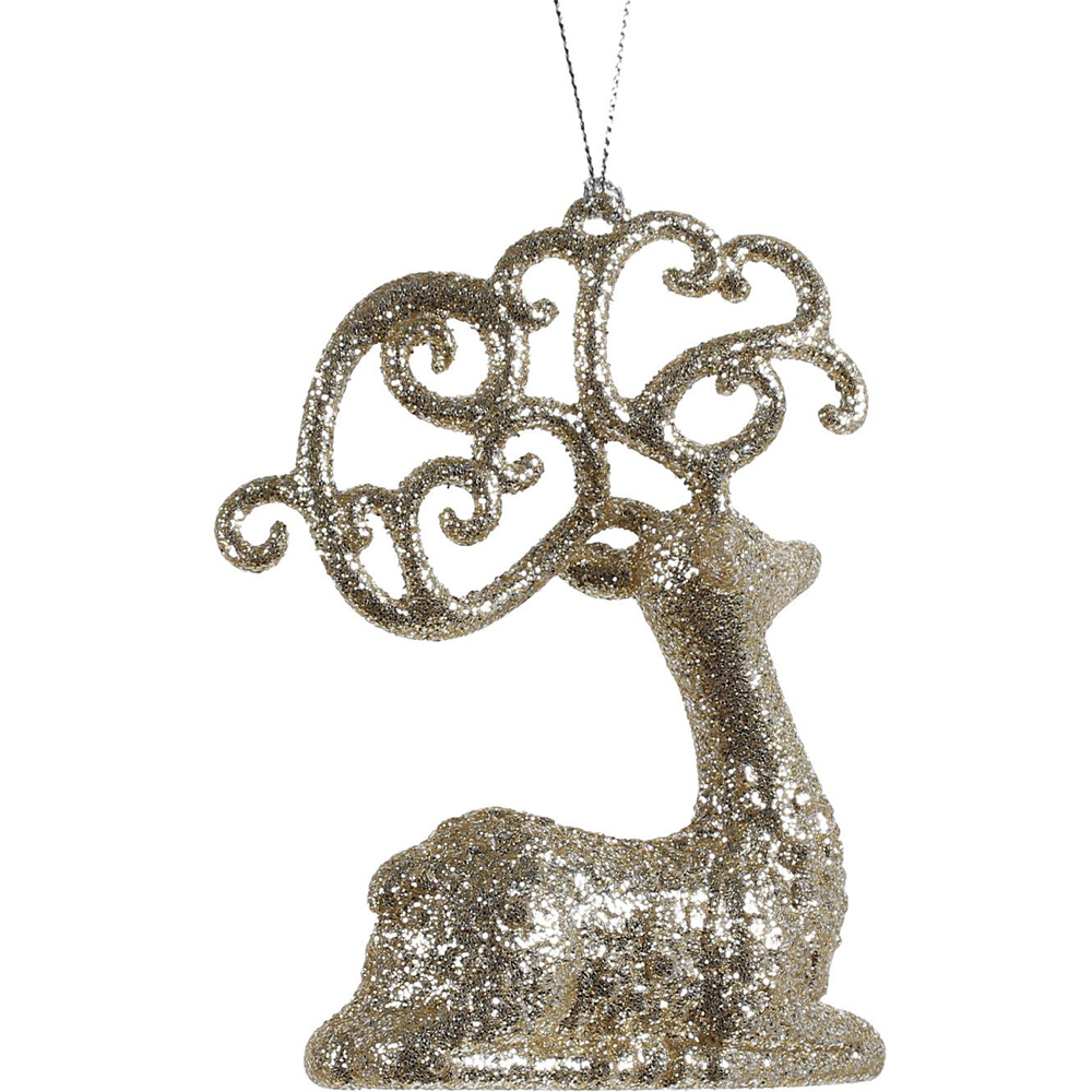 Single Grace & Glory Glitter Reindeer Ornament in Assorted styles Image 3