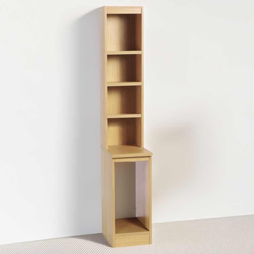 R White Cabinets 4 Shelf Desktop Tower Storage with Hutch Brown Image 1