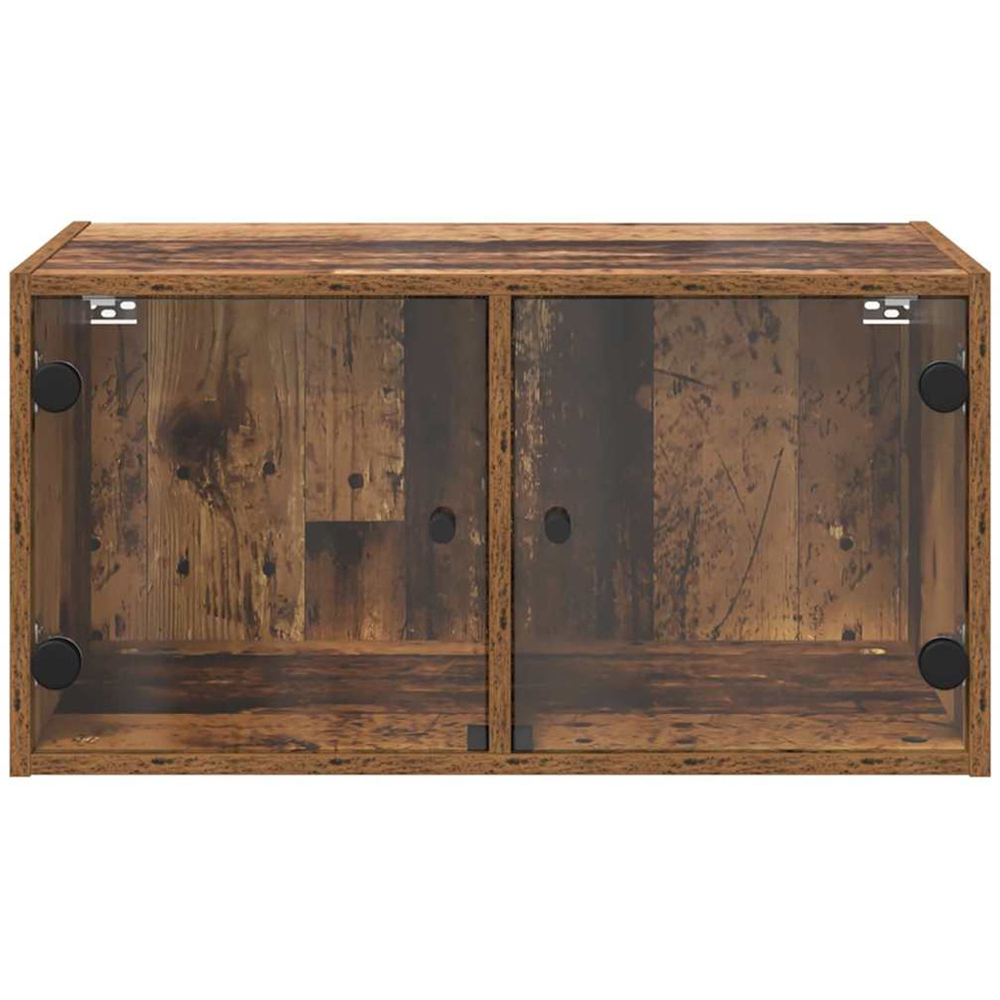 vidaXL 2 Glass Door Old Wood Wall Cabinet Set of 2 Image 4