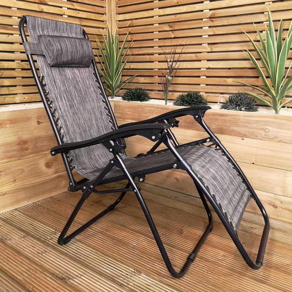 Samuel Alexander Grey Zero Gravity Garden Relaxer Chair Image 3