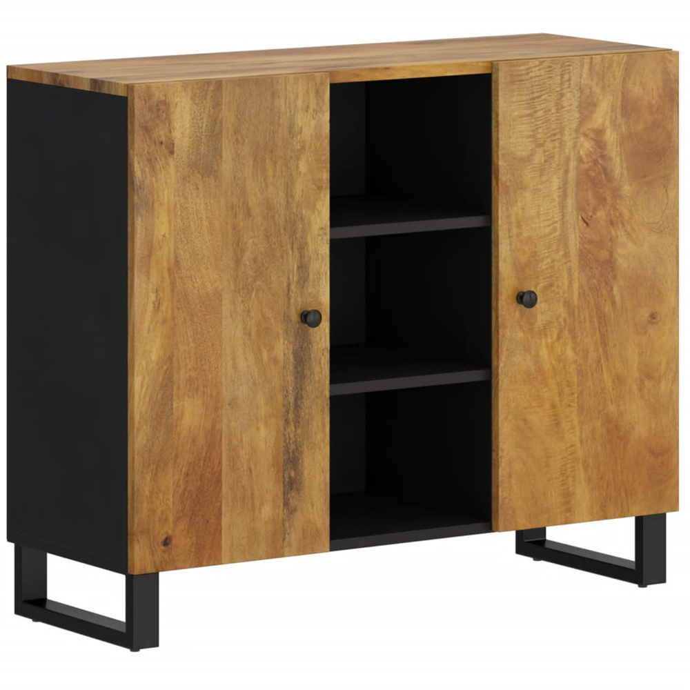 vidaXL 2 Door Grey Highboard Image 2