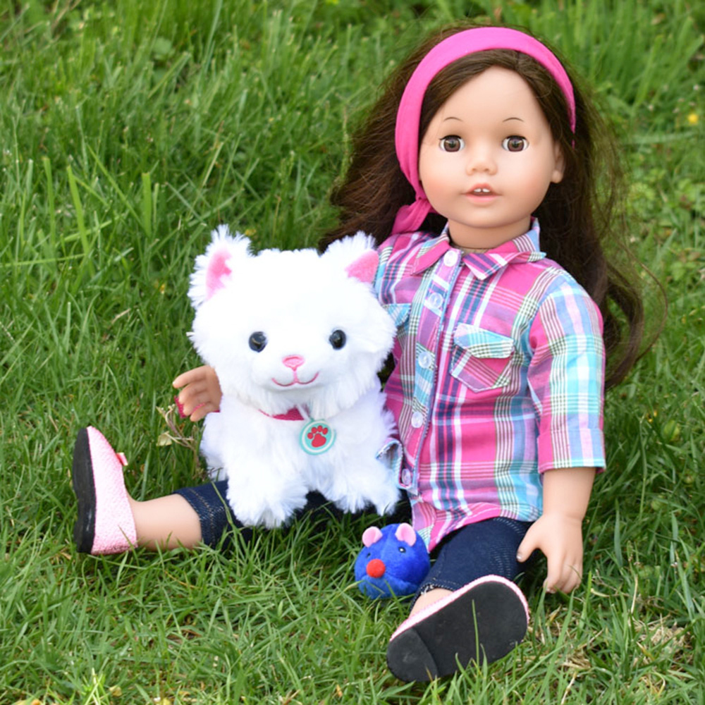 Teamson Kids White Kitten and Carrier Set Image 3
