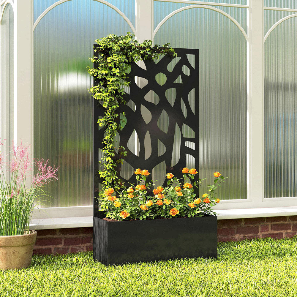 Outsunny Metal Raised Garden Bed with Trellis 116 x 61 x 23cm Image 7