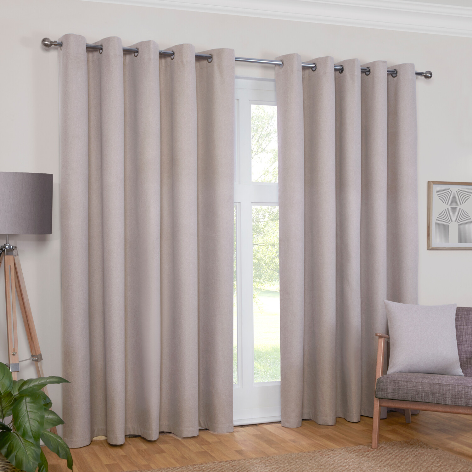 Linden Washable Blackout CurtainStone183cm168cm Image 2
