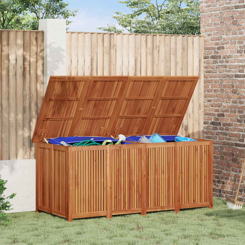 vidaXL 75 x 200 x 80cm Brown Acacia Wood Garden Storage Box Image 2