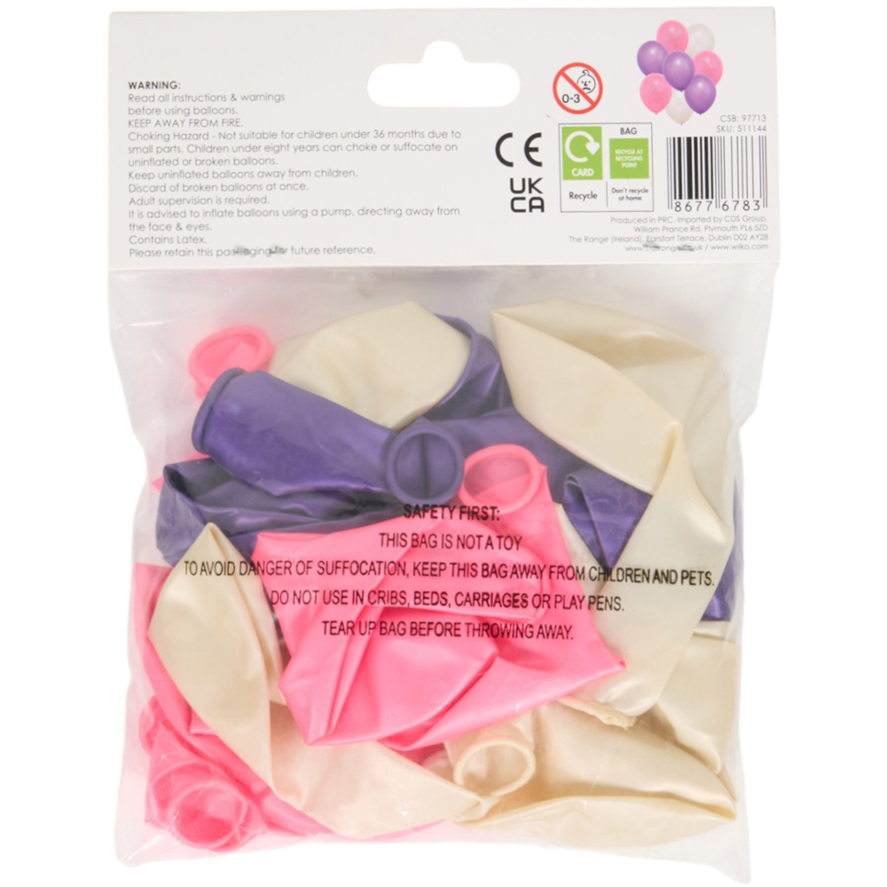 Pack of 25 Pearlised Pink or Blue Balloons Image 5