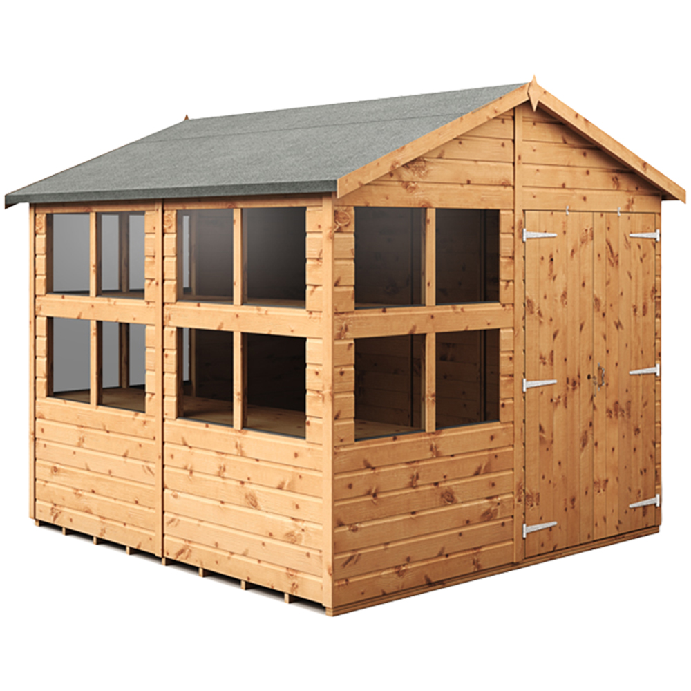 Empire Sheds 8 x 8ft 2 Door Dipped Treated Tongue and Groove Apex Potting Shed Image 1