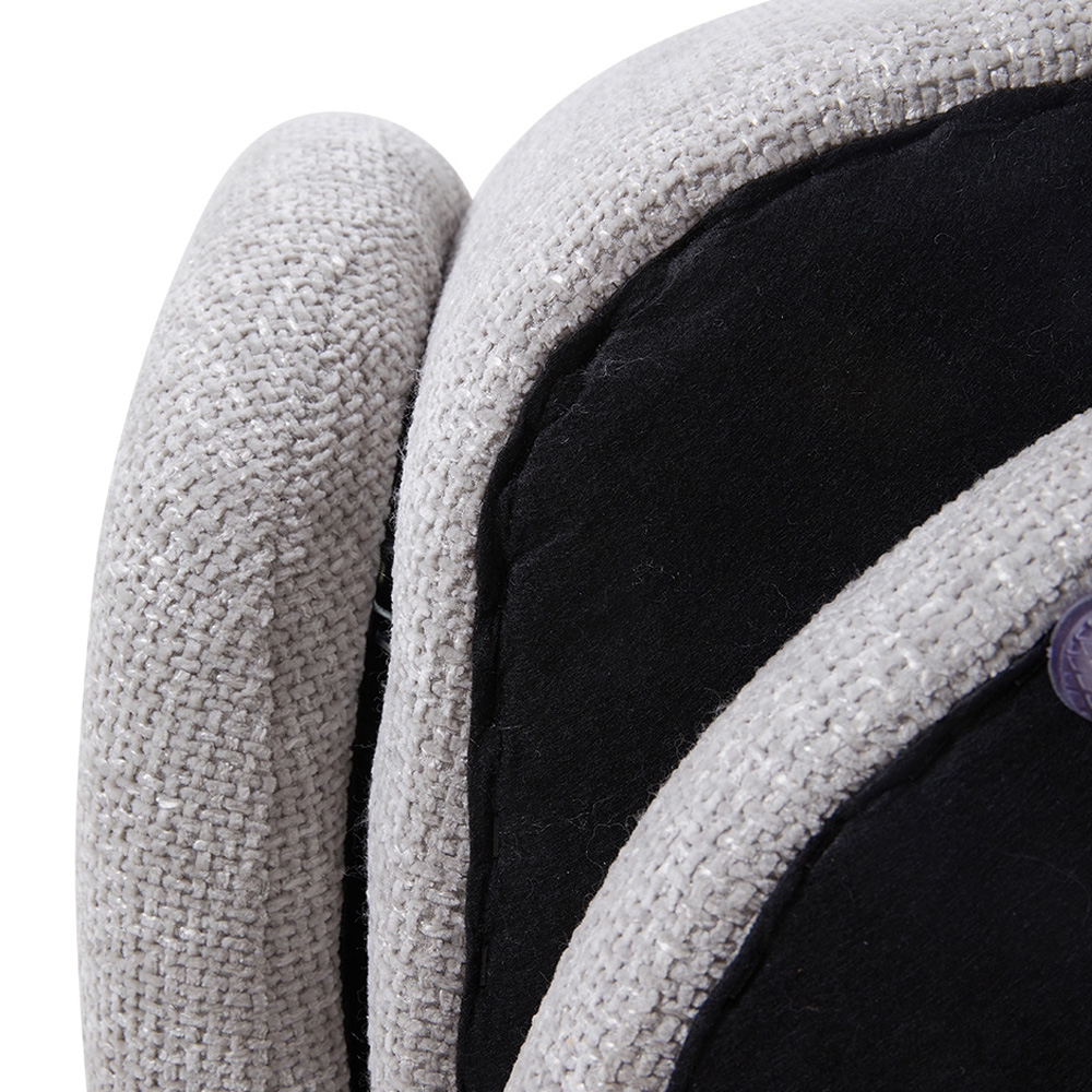 Living and Home Grey Chenille High Back Swivel Accent Chair Image 6