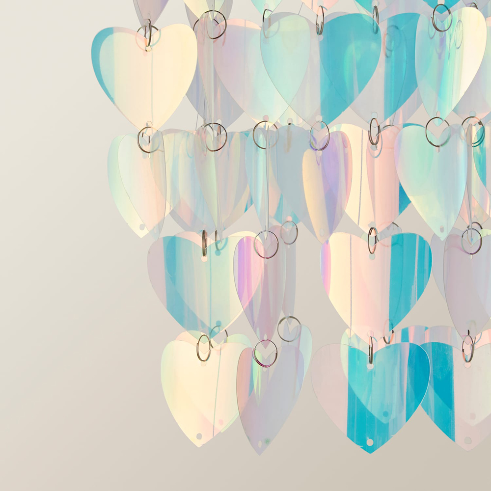 ValueLights Orla 2-Tier Iridescent Hearts Easy Fit Lamp Shade Image 3
