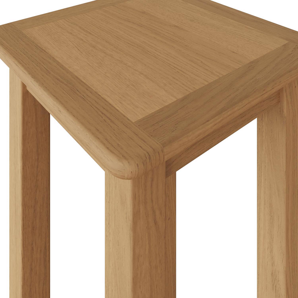 FWStyle Taberno Single Shelf Natural Lacquered Oak Side Table Image 4