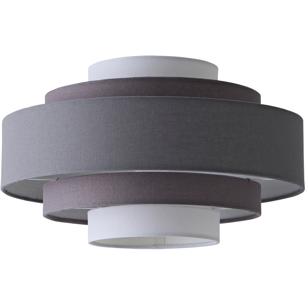 ValueLights Hampshire 5-Tier 3 Tone Grey Fabric Ceiling Pendant Lamp Shade Image 1