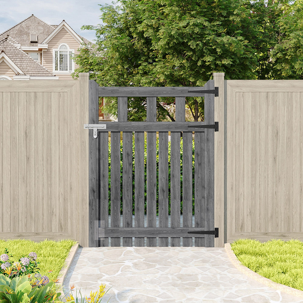 Living and Home Grey Wooden Garden Fence Door 90 x 120cm Image 7