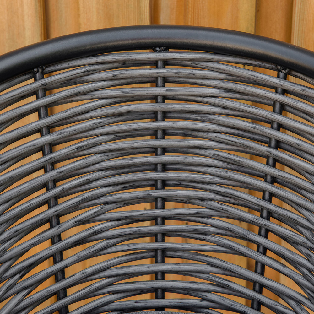 Outsunny 2 Seater Grey Rattan Bistro Set Image 3