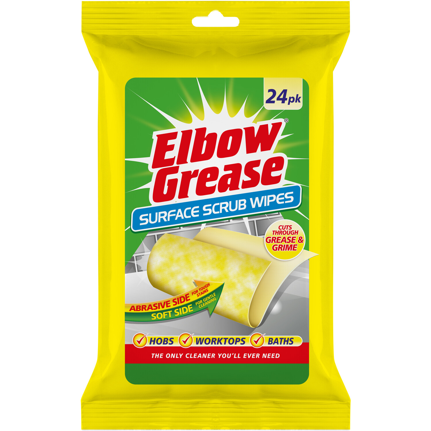 Elbow Grease Surface Scrub Wipes 24pk - Lemon Fresh Image
