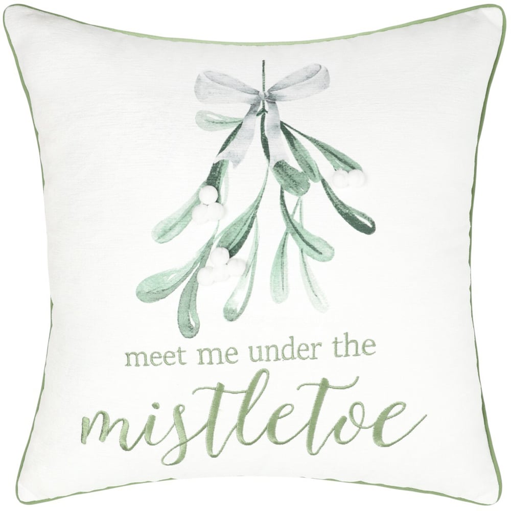 Under The Mistletoe Bow Cushion - White Image 1