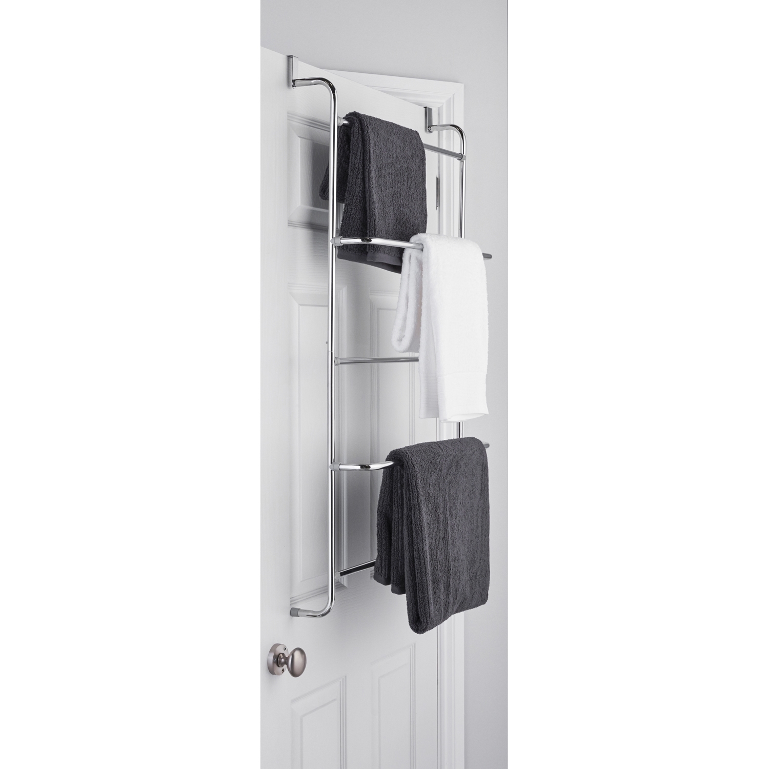 Silver Over the Door Towel Rack Image 2