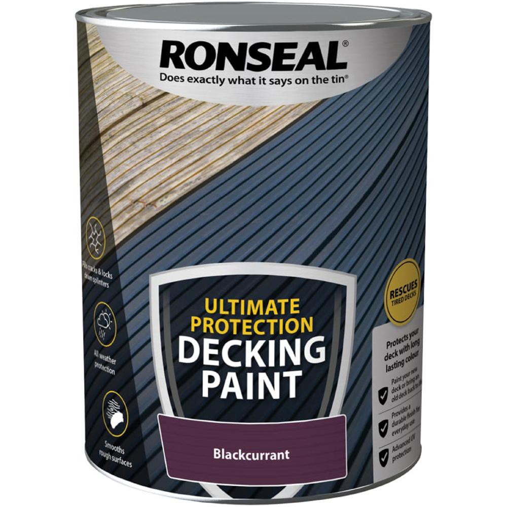 Ronseal Ultimate Protection Blackcurrant Decking Paint 5L Image 2
