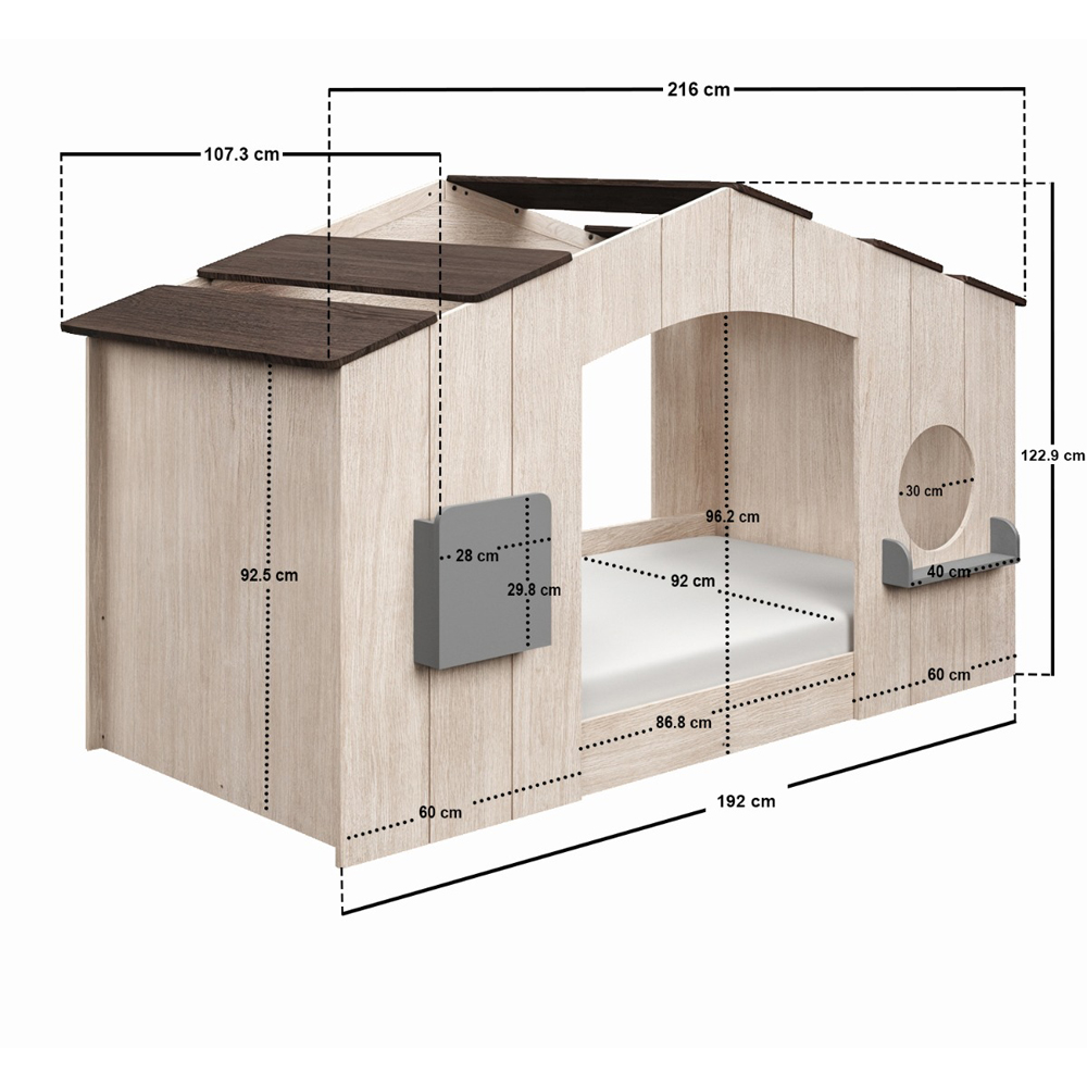 Flair Frankie Wooden Play House Bed Frame Image 6