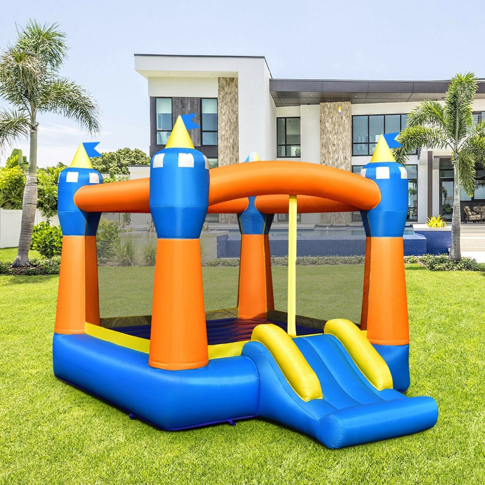 Costway Kids Cute Castle Bouncer with Carrying Bag Image 6