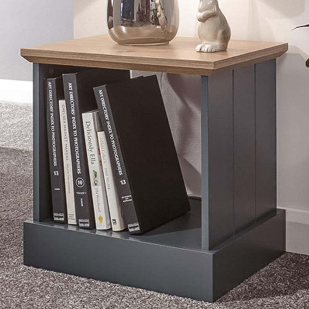 GFW Kendal Slate Blue Lamp Table Image 1